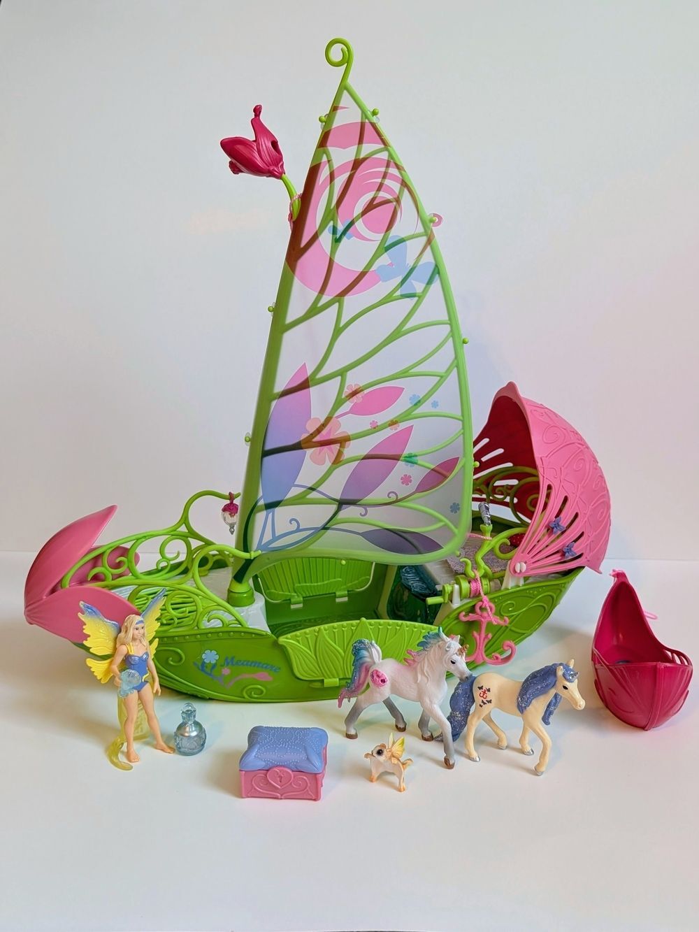 Schleich Bayala Fairy Sera's Magical Flower Boat - COMPLETE Set + Extra Unicorn